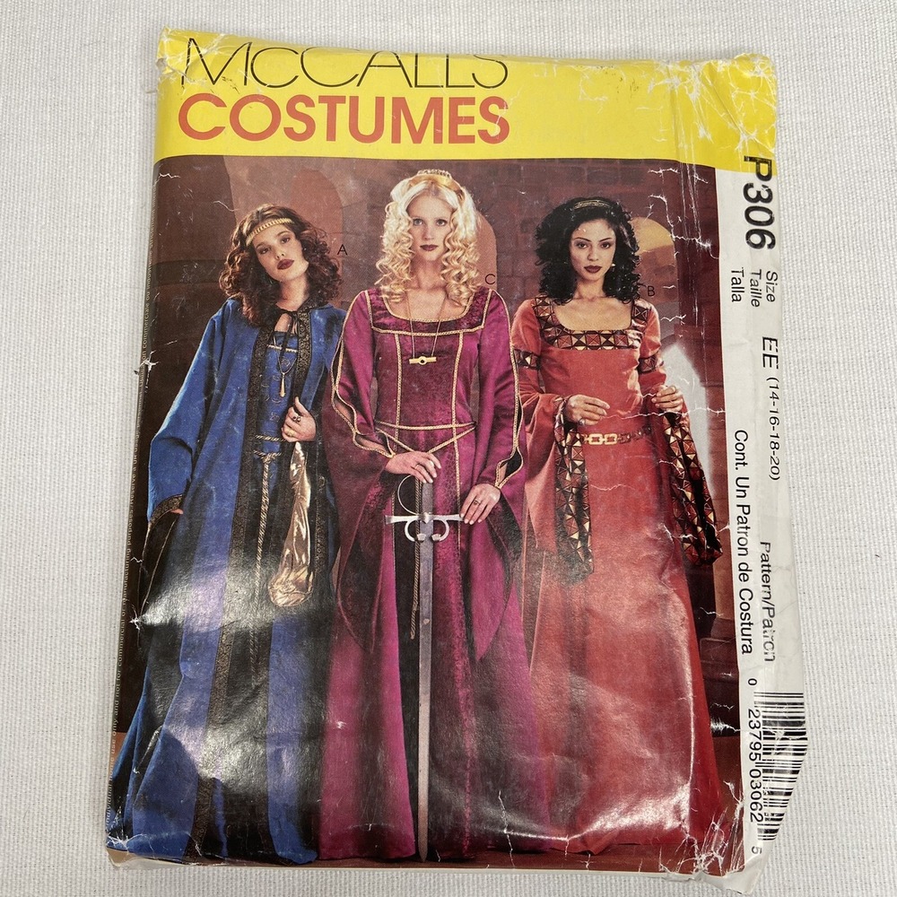 Medieval Renaissance Witch Tudor Cape Dress Elizabethan Costume Pattern P306 EE